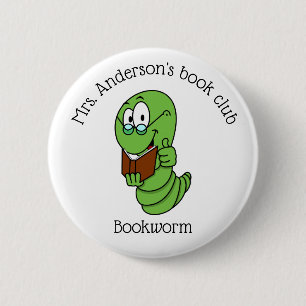 Persönlicher Buchclub-Buchwurm Button