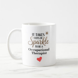 Persönlicher Ergotherapeut mit Funkeln Kaffeetasse