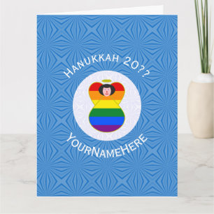 Persönlicher Gay-Pride-Engel mit schwarzen Haaren Karte