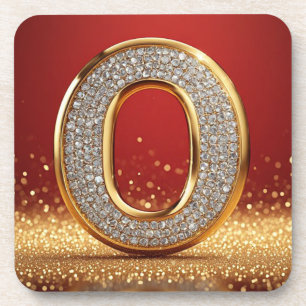 Persönlicher Gold Glitter Buchstabe O Monogramm In Getränkeuntersetzer