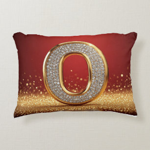 Persönlicher goldener Glitter-Buchstabe O Monogram Dekokissen