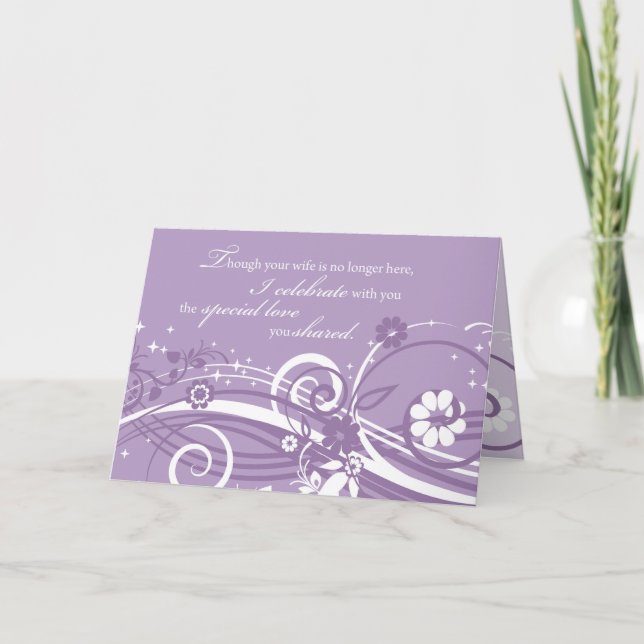 Persönlicher Hochzeitstag für Witwe nach Ehefrau Karte (Vorderseite)