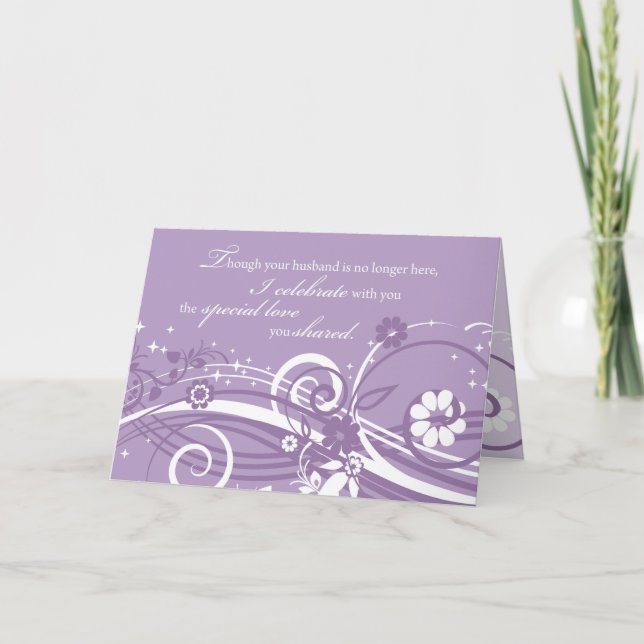 Persönlicher Hochzeitstag zu Witwe Karte (Vorderseite)