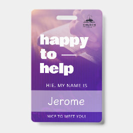 Persönlicher Kirchhelfer Hier um zu helfen Name Ausweis