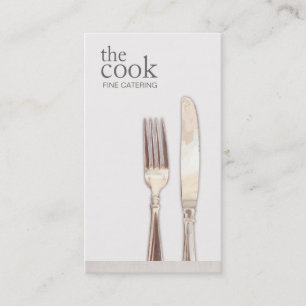 Persönlicher Koch Eleganter Catering Gabel und Mes Visitenkarte