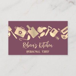 Persönlicher Koch Restaurant Catering Logo QR Cust Visitenkarte