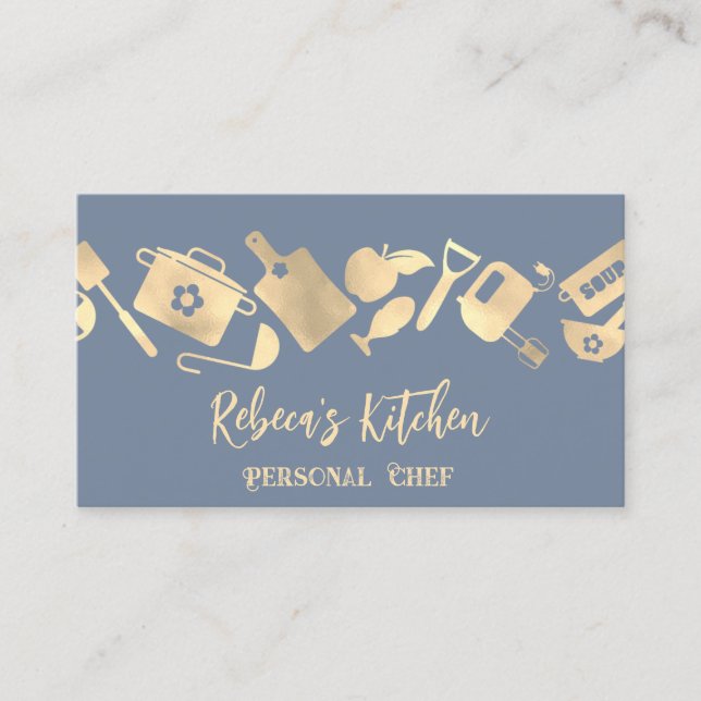 Persönlicher Koch Restaurant Catering Logo QR Smok Visitenkarte (Vorderseite)