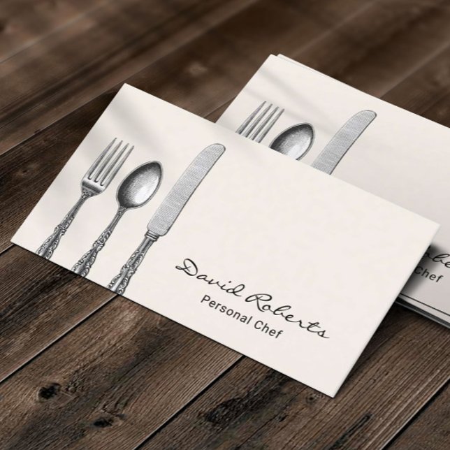 Persönlicher Koch Restaurant Catering Minimalistis Visitenkarte (Von Creator hochgeladen)
