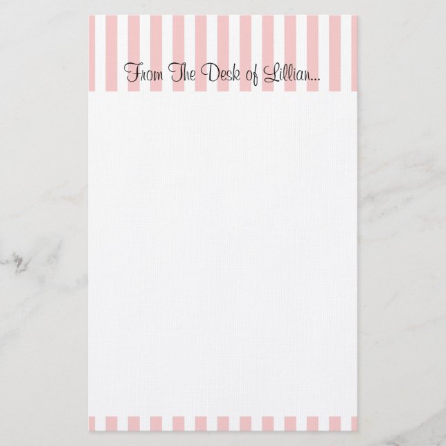 Persönlicher, kundengerechter rosa und weißer briefpapier (Vorderseite)
