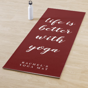 Persönlicher Maron roter Yoga-Matte. Dicke 1/4 Zol Yogamatte