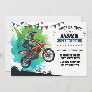 Persönlicher Motocross Dirt Motorbike Junge Geburt Einladung