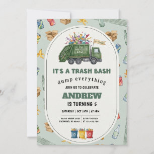 Persönlicher Müll Recycling Müllwagen Geburtstag Einladung