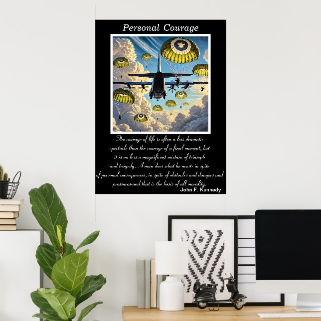 Persönlicher Mut: Abdriften Poster (Heimbüro)