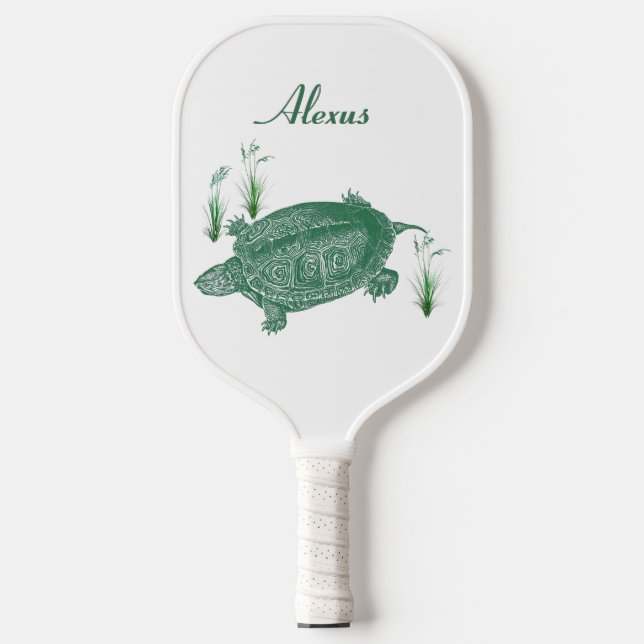 Persönlicher Name der Meeresschildkröte Pickleball Schläger (Vorderseite)