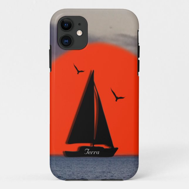 Persönlicher Name des Segelbootes auf dem Schiff Case-Mate iPhone Hülle (Rückseite)