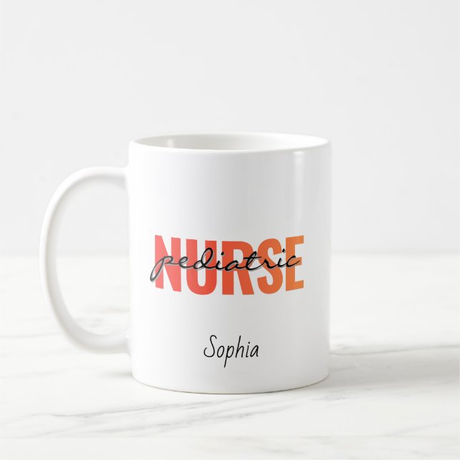Persönlicher Name einer Kinderkrankenschwester Kaffeetasse (Links)