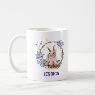 Persönlicher Name Funny Bunny Happy Oaster Kaffeetasse