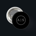 Persönlicher Name individuell anpassbar Button<br><div class="desc">Einfache elegante Individualisierbare persönliche Namensinitialen,  Monogramm</div>