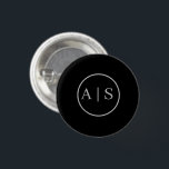 Persönlicher Name individuell anpassbar Button<br><div class="desc">Einfache elegante Individualisierbare persönliche Namensinitialen,  Monogramm</div>