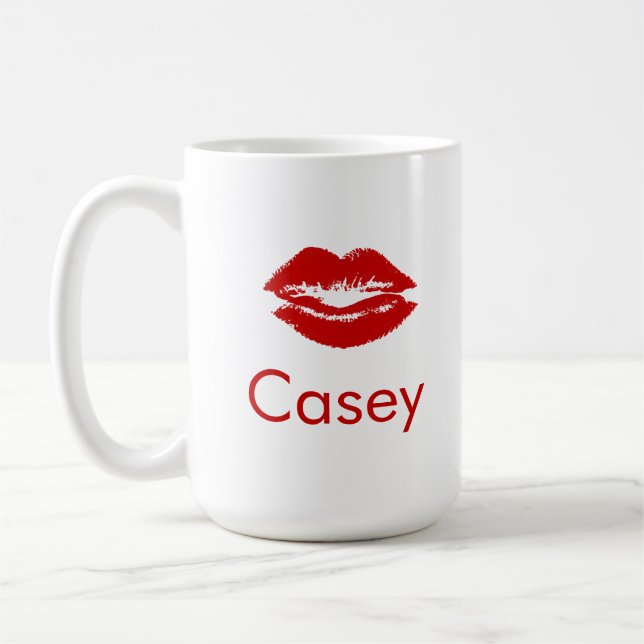 Persönlicher Name Lippenfrau Tasse (Links)