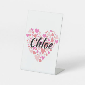 Persönlicher Name mit Herzen Sockelschild
