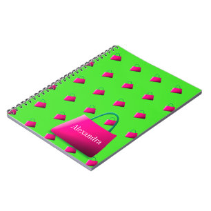 Persönlicher Name Modern Lime Green Notizblock