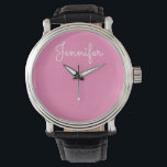 Persönlicher Name, Persönlicher Name Armbanduhr<br><div class="desc">Persönlicher Name, Persönlicher Name, Monogramm, Jennifer, kalligrafische Namen, Initialen, Geburtstagsgeschenke</div>