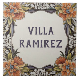 Persönlicher Name Plate Hawaii Floral Plaque Fliese