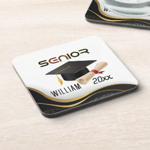 Persönlicher Name, Senior graduiert 2023 Getränkeuntersetzer