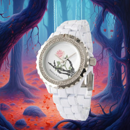 Persönlicher Name Skull Hand Floral Watch Armbanduhr