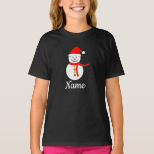 Persönlicher Name Snowman Weihnachts-T - Shirt