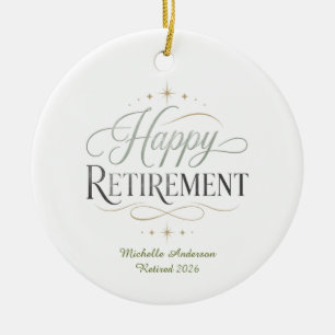 Persönlicher Name zum Ruhestand Keramik Ornament