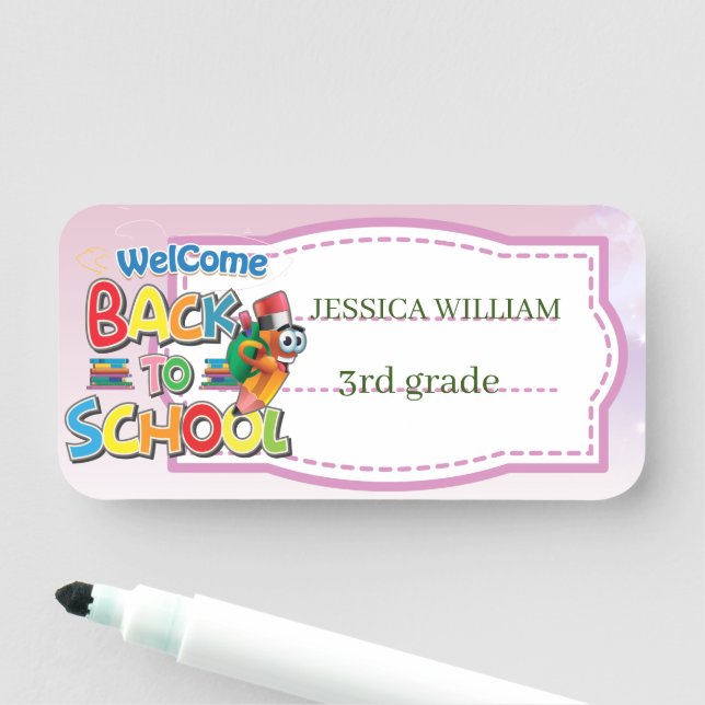 Persönlicher Name zurück zur Schule Namensschild (Beispiel)