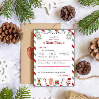 Persönlicher offizieller Brief an den Weihnachtsma Einladung