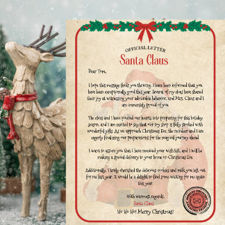 Persönlicher offizieller Weihnachtsmann-Brief für