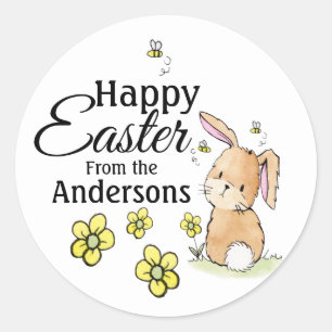 Persönlicher Osterhase  Runder Aufkleber