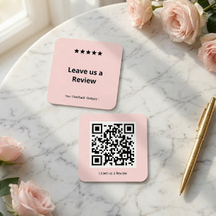 Persönlicher QR-Code für Bewertungen Hinterlassen Quadratische Visitenkarte