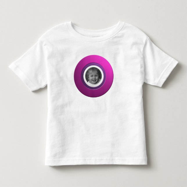 Persönlicher rosa Ring mit benutzerdefiniertem Fot Kleinkind T-shirt (Vorderseite)