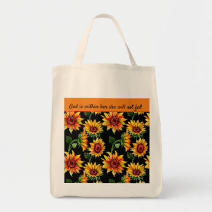 Persönlicher Sonnenblumenangebot/Namensfall Tragetasche