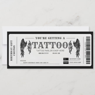 Persönlicher Tattoo-Gutschein Einladung
