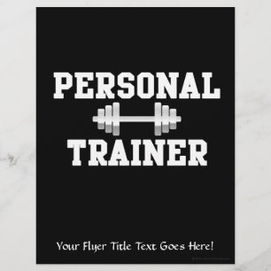 Persönlicher Trainer Schwarz-Weiß-Hanteltraining Flyer