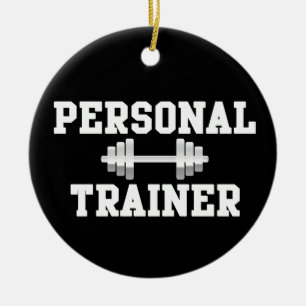 Persönlicher Trainer Schwarzweiss-Dumbell Trainin Keramikornament