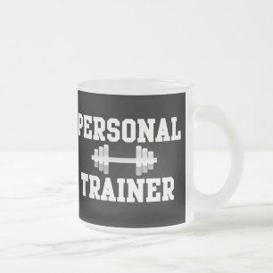 Persönlicher Trainer Schwarzweiss-Dumbell Trainin Mattglastasse