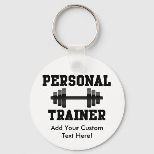 Persönlicher Trainer Schwarzweiss-Dumbell Trainin Schlüsselanhänger