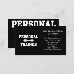 Persönlicher Trainer Schwarzweiss-Dumbell Training Visitenkarte