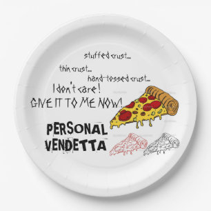 Persönlicher Vendettapapier-Pizza-Teller für Pappteller