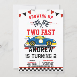 Persönlicher Vintager Rennwagen Geburtstag Einladung