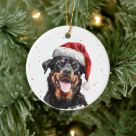 Persönlicher Weihnachts-Rottweiler-Hund Keramik Ornament