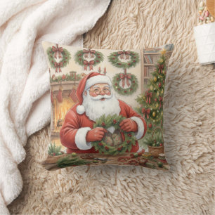 Persönlicher Weihnachtsmann-Werkstatt-Kranz-Herste Kissen