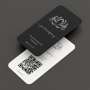Persönlicher Wellnesstherapeut Elegant Silver Lotu Visitenkarte